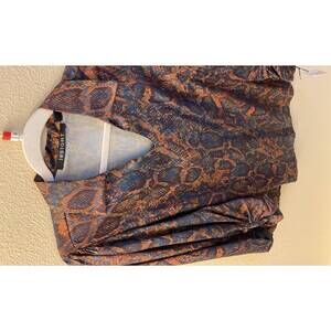 NEW INSIGHT women's python print top in orange